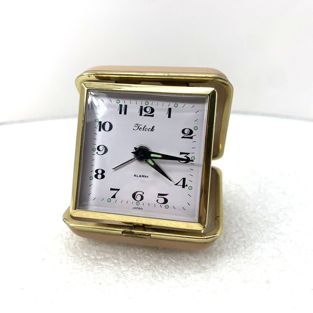 Telock Traveler Japan Handwinding Alarm Pocket Travel Vintage Tan