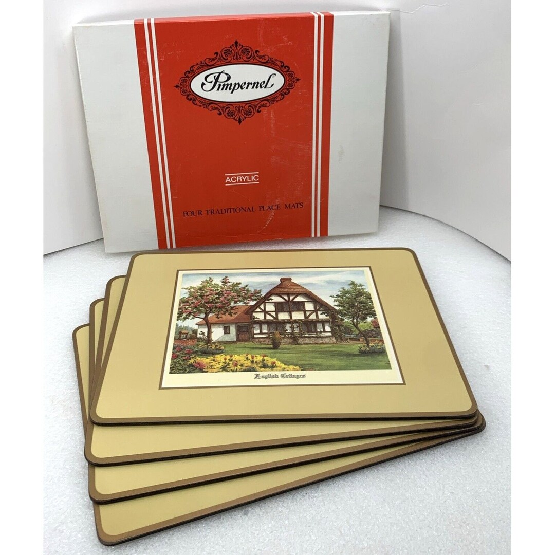Pimpernel English Cottages Cork Backed Placemats Set of 4 Made in