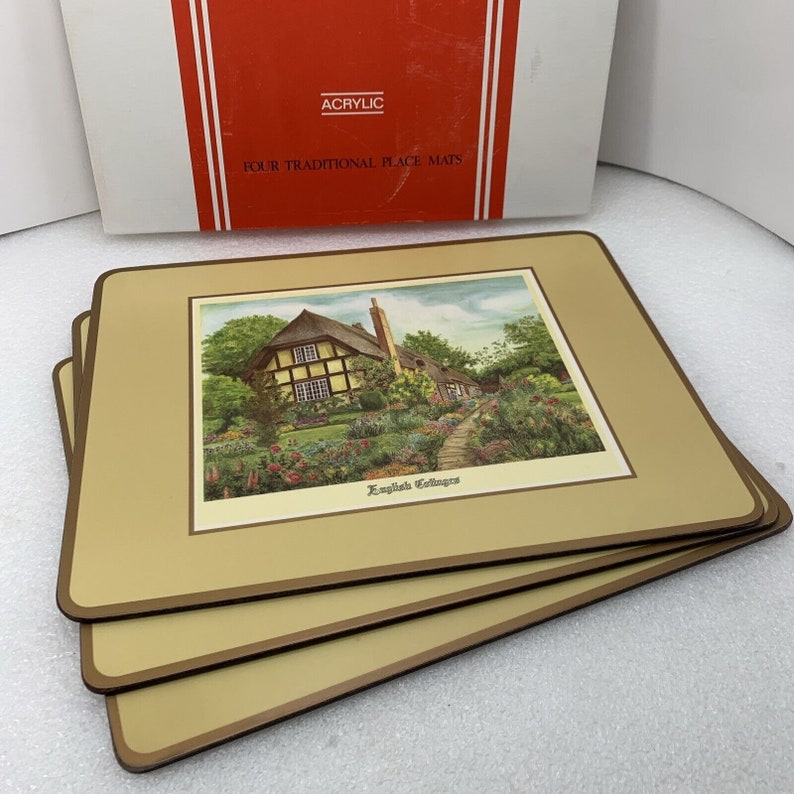 Pimpernel English Cottages Cork Backed Placemats Set of 4 Made in England 12x9 Etsy