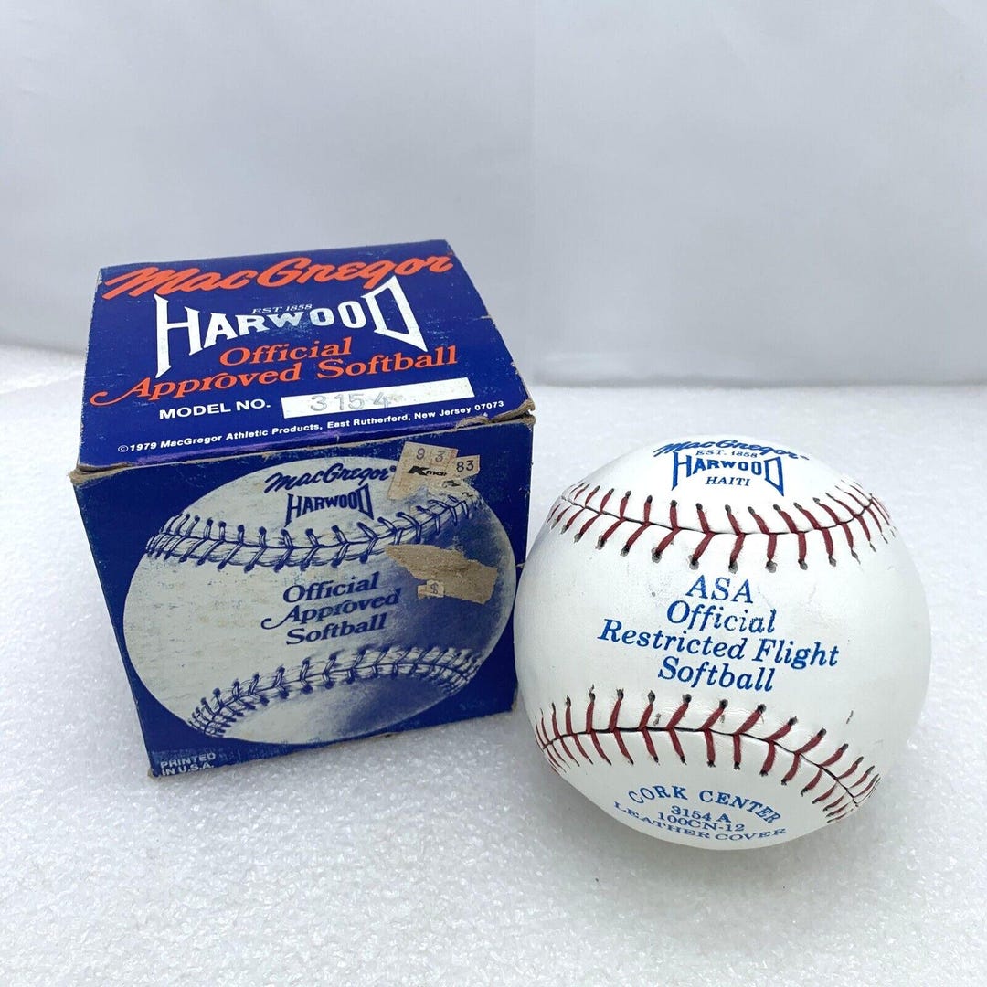 Lot De 4 Balles De Softball Rawlings Official 12 Pouces - Coutures Surélevées - Cœur Cork Composite