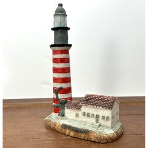 West Quoddy Head Lighthouse Maine 6&quot; Resin Nautical Decor Figurine, Erco