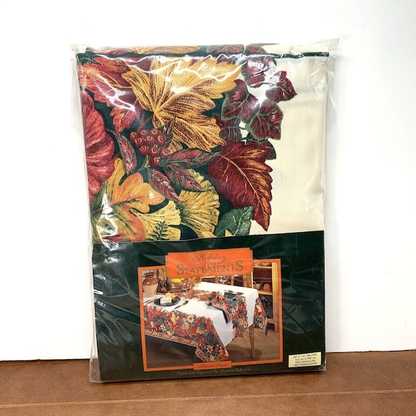 Holiday Home Statements Harvest Leaves Tablecloth by Fashion Industries 60"x118"