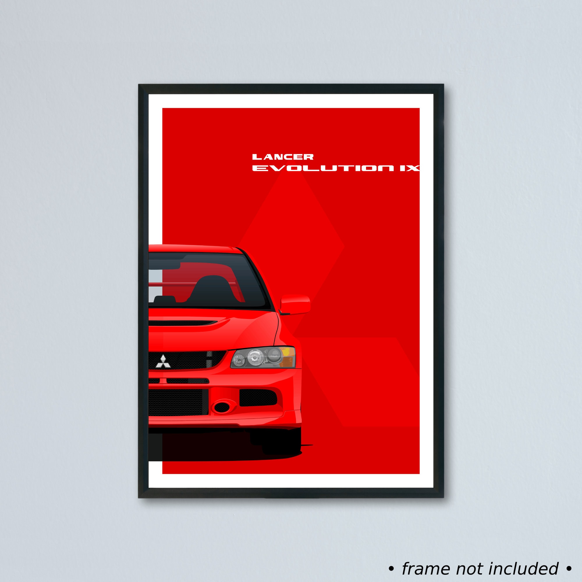 三菱ランサーエボリューションIXのイラストをマットホワイトの紙に