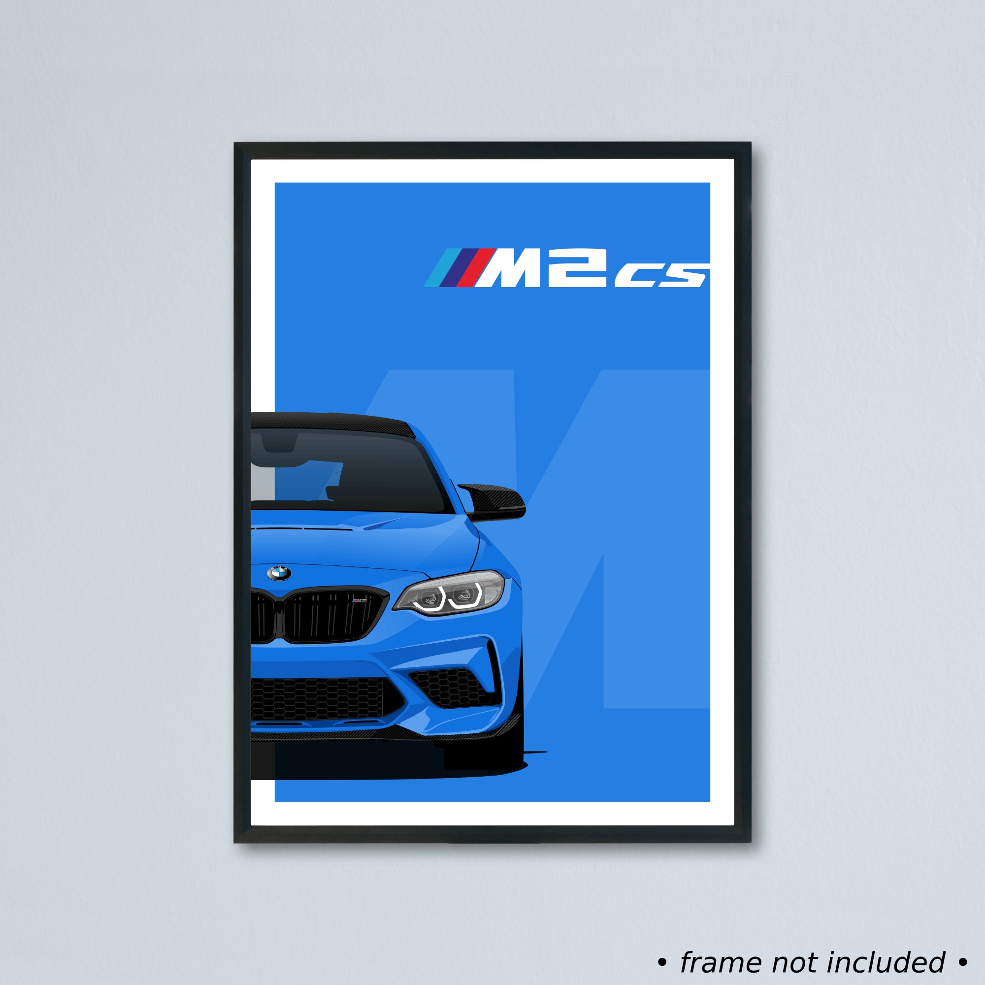 BMW M2 Competition & M2 CS F87 Illustration Printed on Matte White ...