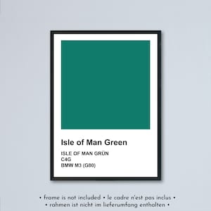 Colori della BMW M3 G80 ispirati all'illustrazione Pantone stampata su carta bianca opaca - tutte le vernici esterne disponibili | idea regalo per fan della BMW, G81