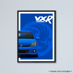 Illustrazione artistica della Vauxhall Astra H VXR stampata su carta bianca opaca - tutti i colori esterni reali con personalizzazione | GTC Nurburgring
