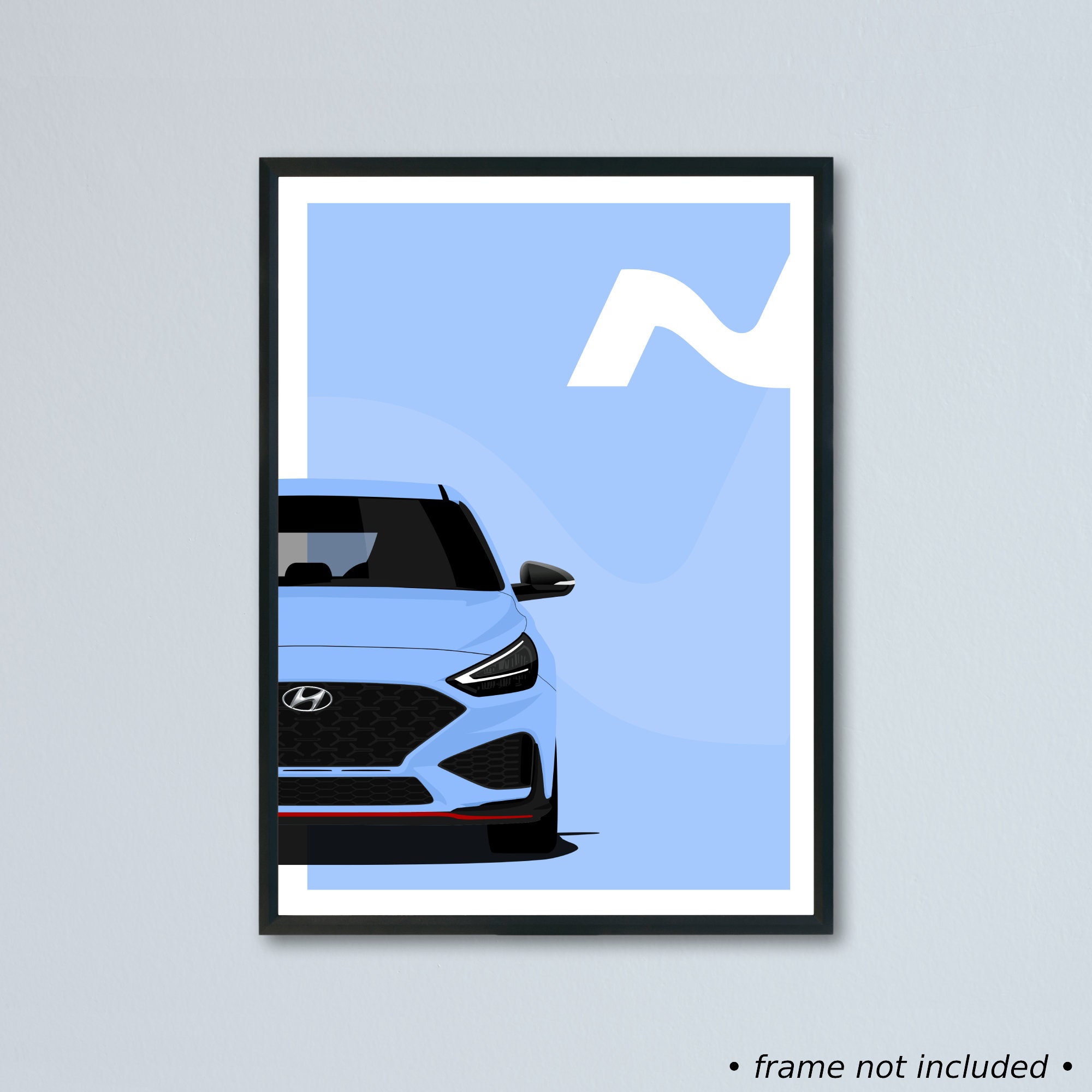 Hyundai I30n 2021 Fastback/hatchback Art Car Illustration Printed on Matte  White Paper All 7 Real Exterior Colors 