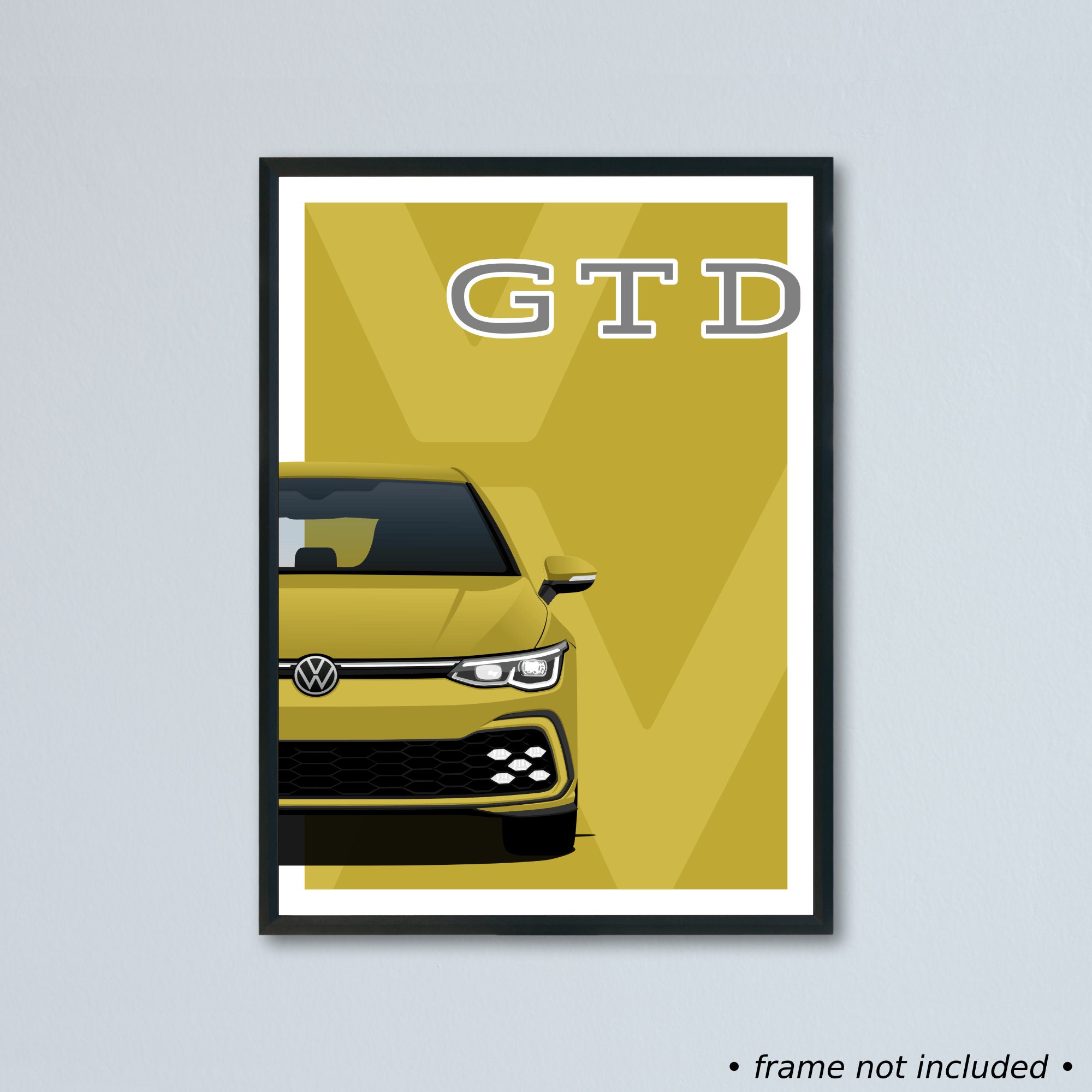 VW Golf 8 VIII without ACC! Front front emblem black sign GTI GTD GTE R 5H