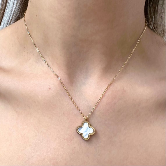 S925 Silver Four-Leaf Clover 18K Rose Gold Lucky Clover Necklace - China  Jewelry and Jewellry price