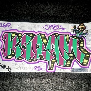 Mappa originale della metropolitana di Londra dipinta a mano con graffiti Kgram – "Il burattinaio"