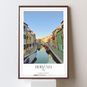 Burano, Italy Travel Print, Travel Poster, European Travel Decor, Mediterranean Sea Art, Vintage Decor, Travel Photography, Venice, Colorful