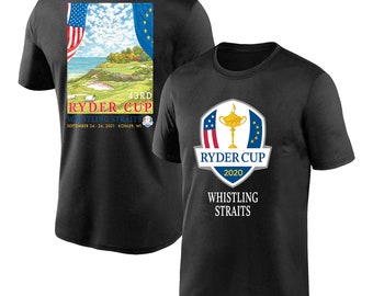2021 43rd Ryder Cup Whistling Straits Poster 2-Sides Black T-Shirt Size S-5XL