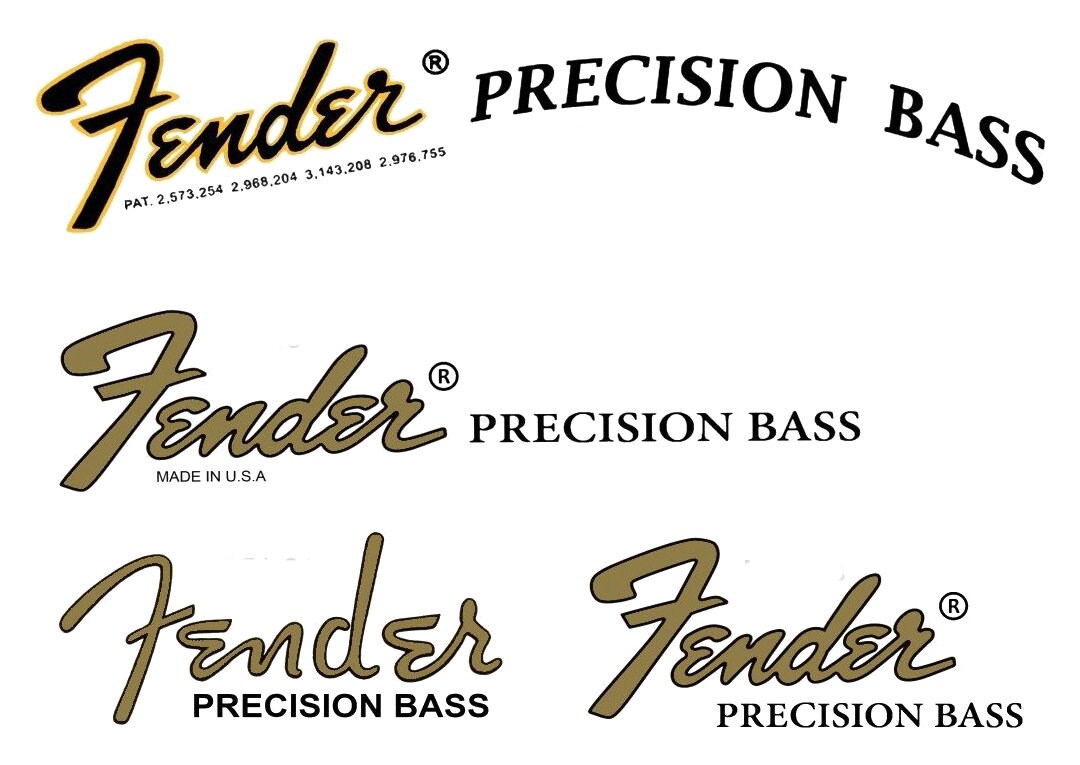 8 Fender Precision Bass multi Headstock Logo STICKER Etsy