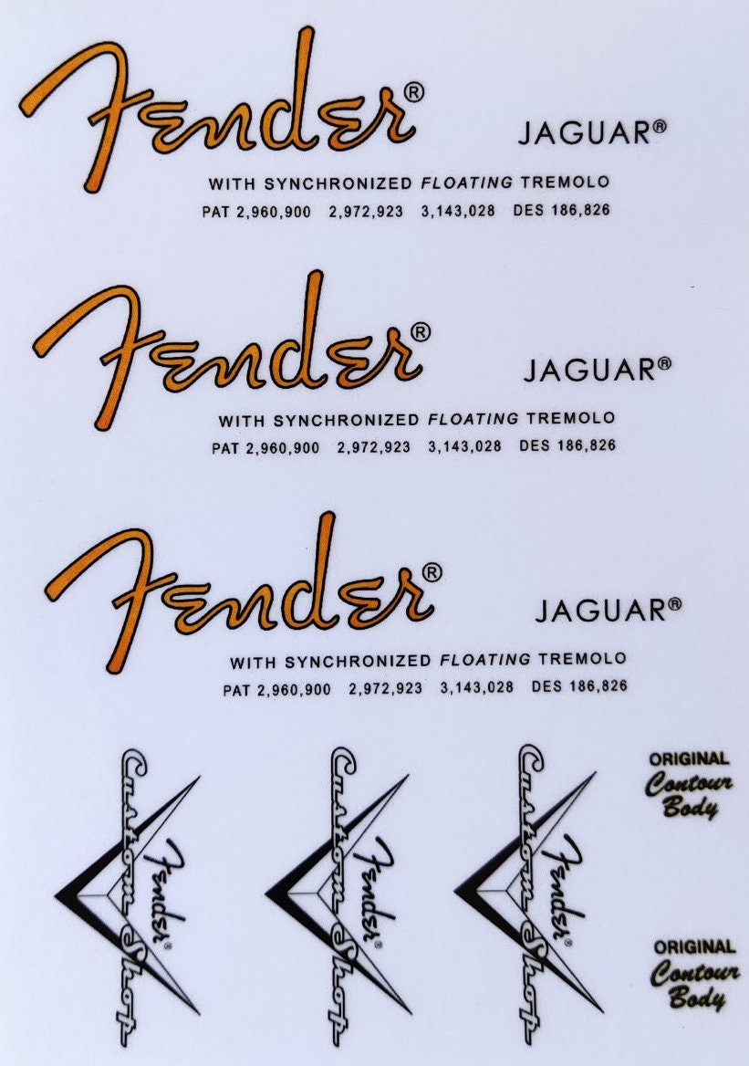 30 Fender Jaguar Headstock Logo STICKER Org Etsy