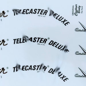 42 - Fend@r Telecast@r Headstock Logo Vinyl STICKER D@LUXE