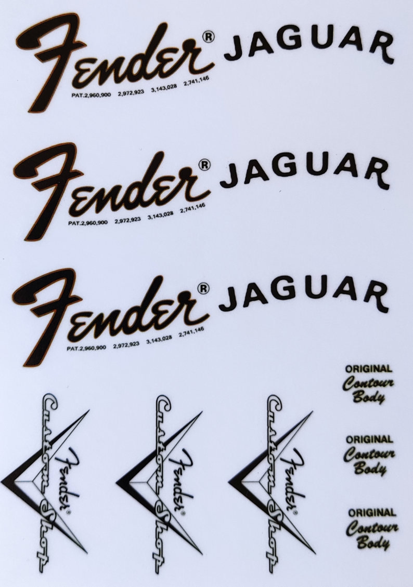 26 Fender Jaguar Headstock Logo STICKERS BiB Etsy