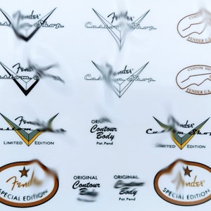 56 - Fend@r Cust@m sh@p set Logo (Waterslide decal or Self Adhesive Sticker) selection