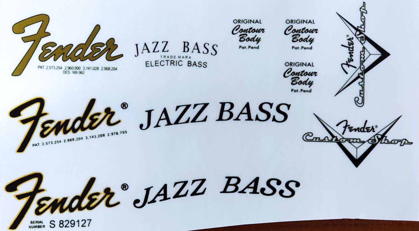 14 Fender Jazz bass Multi Headstock Logo STICKER Etsy