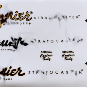Squier Stratocaster Headstock Decals - Set of 3
