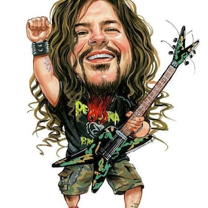 DIMEBAG DARREL Pantera caricature AUTOCOLLANT (auto-adhésif)