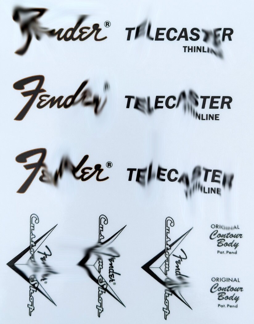 41 - Fend@r Telecast@r Headstock Logo (Waterslide decal or Self Adhesive Sticker) thinline