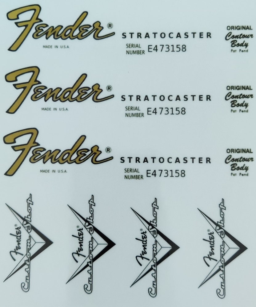 35 Fender Stratocaster Headstock Logo STICKER yL nº Etsy