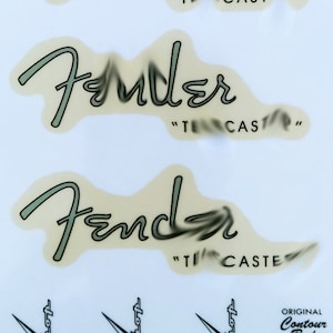 43 - Fend@r Telecast@r 3x Headstock Logo (Waterslide decal or Self Adhesive Sticker)