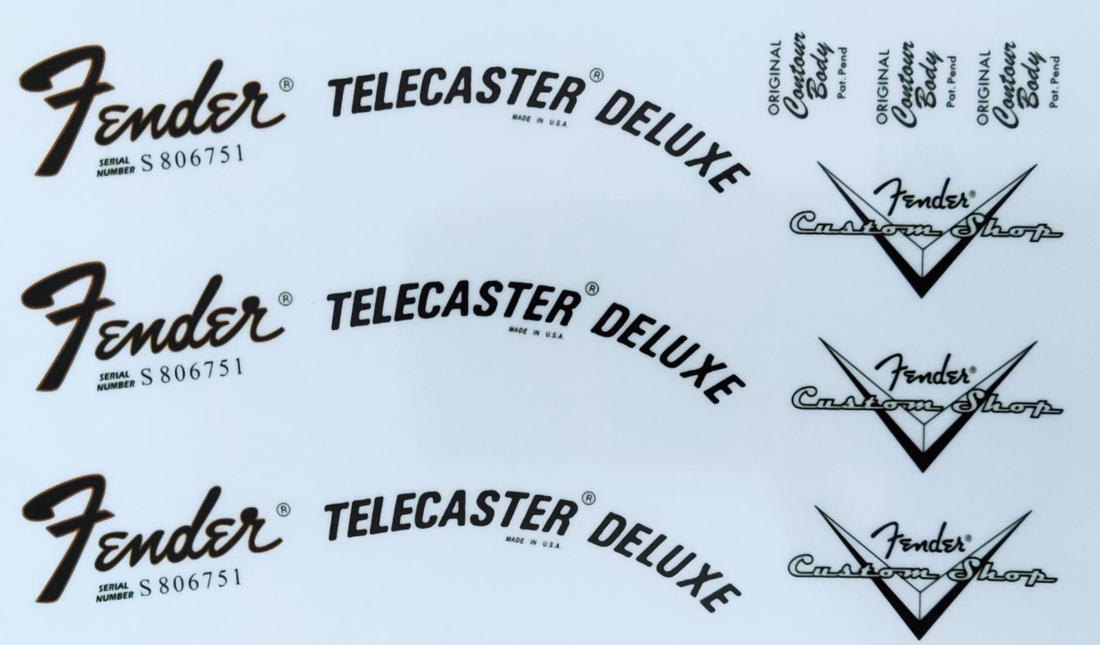 42 Fender Telecaster Headstock Logo STICKER DELUXE Etsy