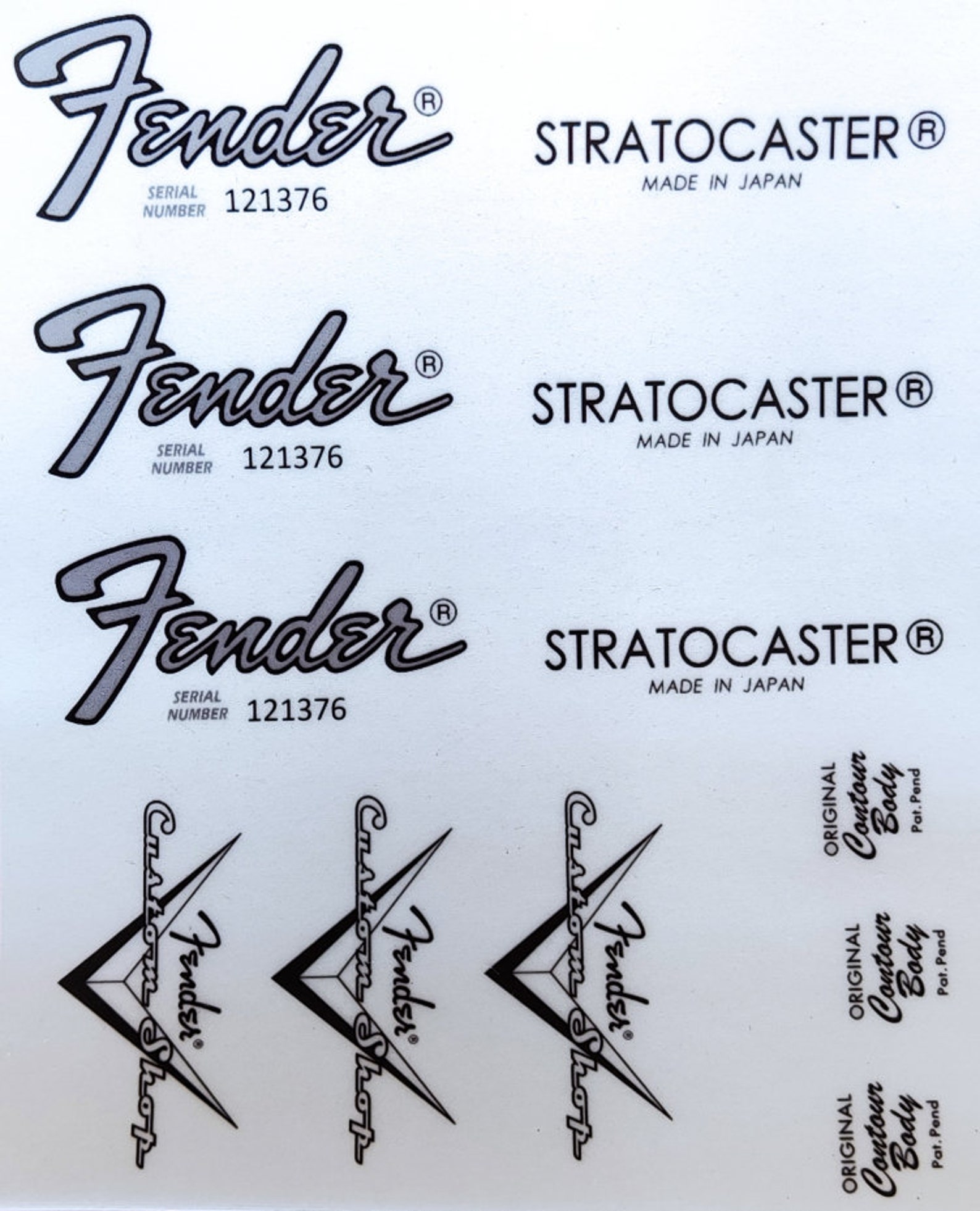 48 Fender Stratocaster Headstock Logo STICKER Japan cnz Etsy