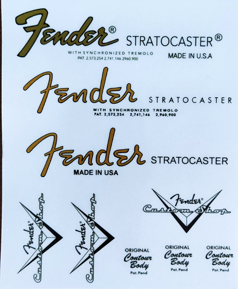7 Fender Stratocaster Multi LOGO STICKER 3x set Etsy