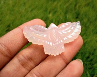 Natural Carving Eagle Stone, Gemstone Eagle Carving, Loose Bird Charm, Hand Carving Bird, Animal Crystal Pendant, For Gift, Jewelry Making
