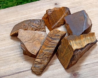 Natural Tiger's Eye Raw, Solar Plexus Chakra, Healing Gemstone, Wire Wrap Rough, Brown Rough, Gold Tiger Eye, Crystal Shop, 20 + MM Raw