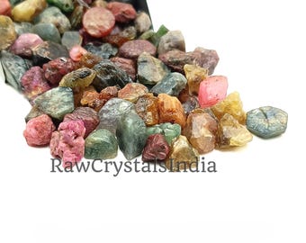 15 Piece Natural Raw Multi Sapphire, Untreated Raw, Unpolished Rough Stone, Loose Sapphire, Mini Nuggets, Jewelry Making Raw, Women Gift