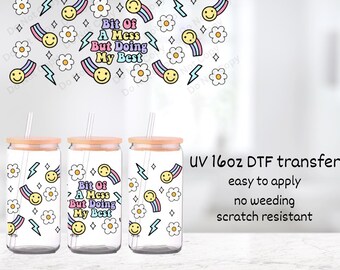 Ein bisschen schmutzig, aber ich gebe mein Bestes || UV DTF || 16 Unzen Cup Wrap