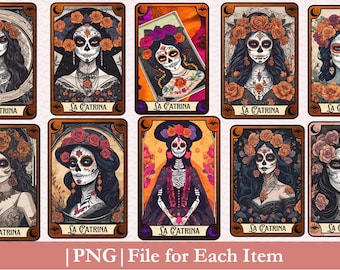 La Catrina || Tarot Karte || PNG-Bundle