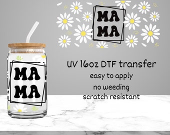 Mama || Gänseblümchen || UV DTF || 16 Unzen || Tasse wickeln