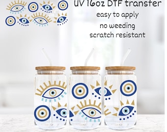 UV DTF 16 Unzen Cup Wrap || Böser Blick