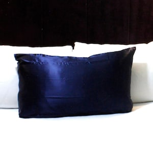 Pure Mulberry Silk Pillowcase | Best Silk Pillowcase |Navy Blue Silk Pillowcase with Hidden Zipper | Anti Ageing | Anti Frizz |22 Mommesilk|