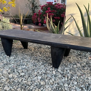 44” Senufo Bench Coffee Table, African Vintage Senufo Authentic Bench, Boho Farmhouse Table, Rustic Wooden Coffee Table, Bench Naga Table -C
