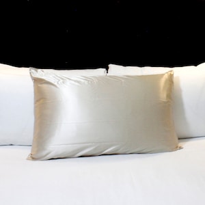 Pure Mulberry Silk Pillowcase | Best Silk Pillowcase | Beige Silk Pillowcase with Hidden Zipper | Anti Ageing | Anti Frizz |22 Mommesilk|