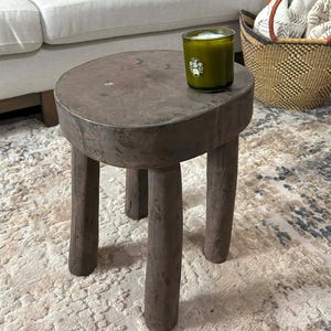 Traditional Senufo Hand-carved Wooden Bench Side Stool| Wood Stool| African Senufo Tribal Art| African End Table| Side Stool| African Bench