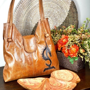 Bolso de hombro marrón Chiwara / Bolso de compras de cuero hecho a mano / Bolso de hombro / Bolso de cuero vintage / Bolso de mano de cuero para mujer / Bolso Chiwara