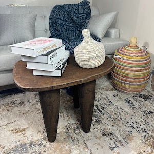 Extra-Large Senufo Stool Hand-carved Wooden Side Stool| Wood Stool| African Senufo Tribal Art| African End Table| Side Stool| African Bench