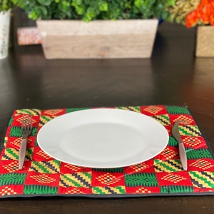 Handmade Ankara Mudcloth Placemat Set: African Table Decor