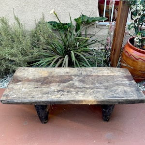 41” Senufo Bench Coffee Table, African Vintage Senufo Authentic Bench, Boho Farmhouse Table, Rustic Wooden Coffee Table, Bench Naga Table -E