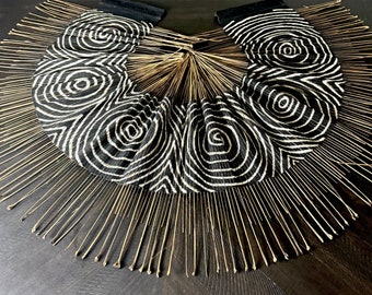 Chemin de table mural en tissu de boue africain fait main : Décoration bohème