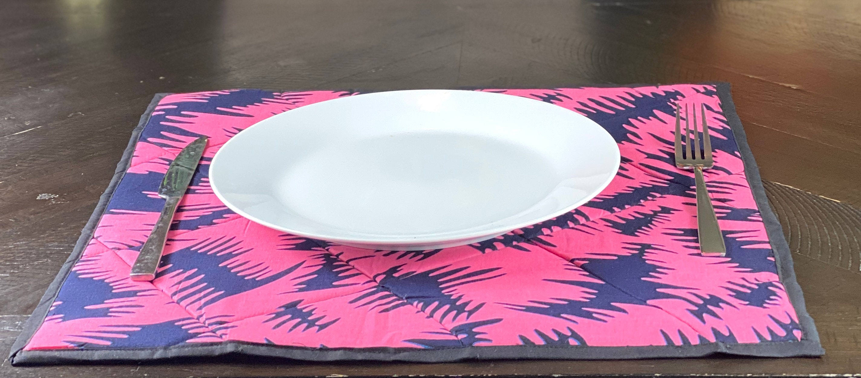 Alice Pink Ankara Placemat Table Linen Padded Placemat Handmade