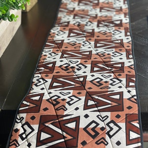 Kami Ankara Table Runner| Table Linen| Quilted Table Runner | Handmade African Fabric Long Table Runner| Boho Style Housewarming Gift
