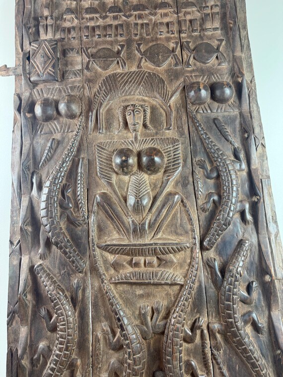 マリの部族のドアアート – ドゴン族の亀と人物像 - Etsy 日本