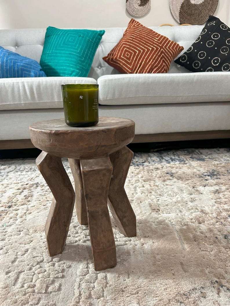 African End Table Traditional Senufo Hand-carved Wooden Bench Side Stool| Wood Stool ...